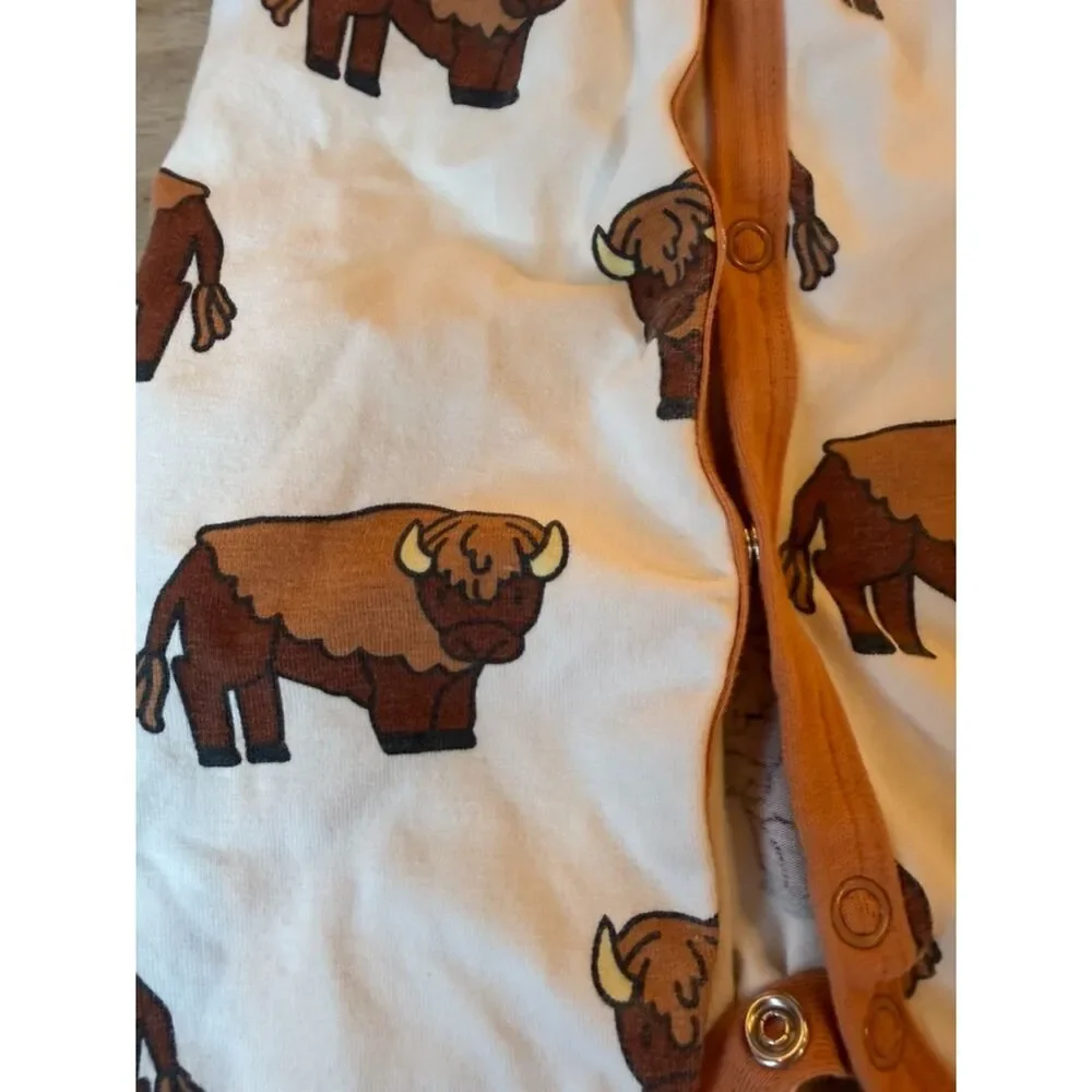 Monica and Andy Buffalo button up onesie